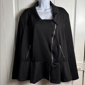 Ashley Stewart Elegant Black Zipper Jacket Size 26